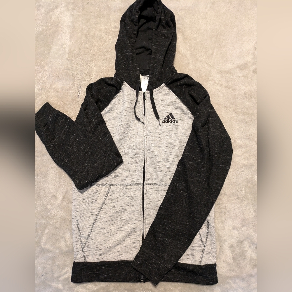 Adidas men's hoodie grey baseball style sz small